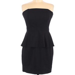 SHOSHANNA Black DRESS Peplum Strapless Cocktail Clubwear Retro Sexy S